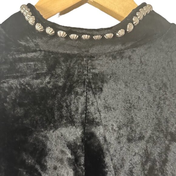 Rare Double D Ranch Silver Studded Black Velvet Jacket M Vintage Western Boho - Picture 11 of 15